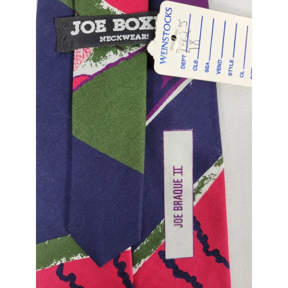 Vintage‎ Joe Boxer Neckwear Tie Colorful 100% Italian Cotton  Abstract pink